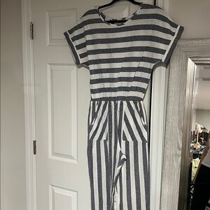 Orange Creek Navy and White Striped Top
